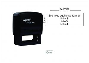 Carimbo Automático Nykon 304 Plástico  1/0 Automático modelo Nykon 303 ou SIMILAR  Área da Escrita 59x23mm