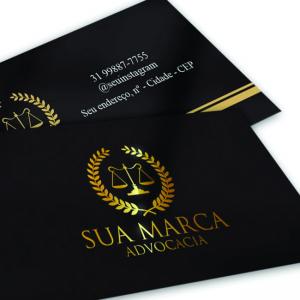 Cartão de visitas 4/4 com Hot Stamping Couche 300 grs 9x5cm  Hot Stamp  